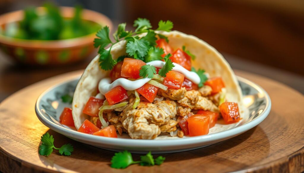 Assemblage des tacos au poulet