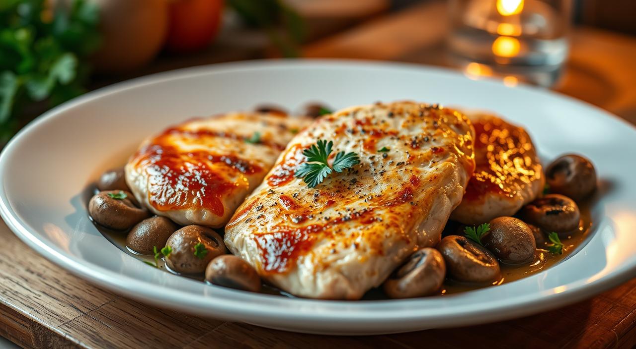 Escalopes de dinde minceur aux champignons