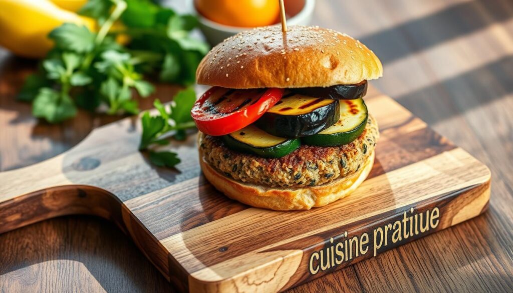 burger de quinoa et légumes grillés burger de quinoa et légumes grillés