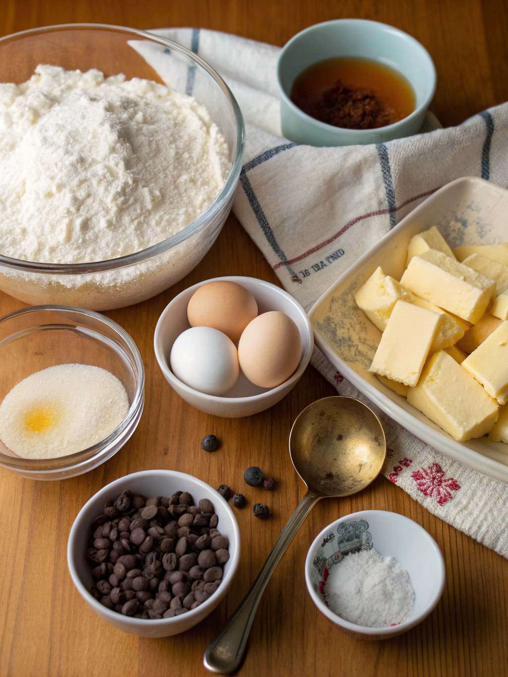 Ingrédients pour cookies moelleux