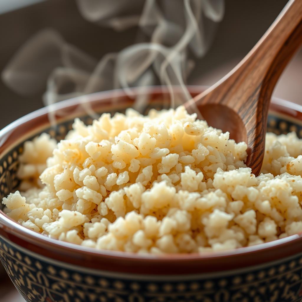 Couscous moyen servi dans un bol traditionnel marocain Couscous moyen servi dans un bol traditionnel marocain