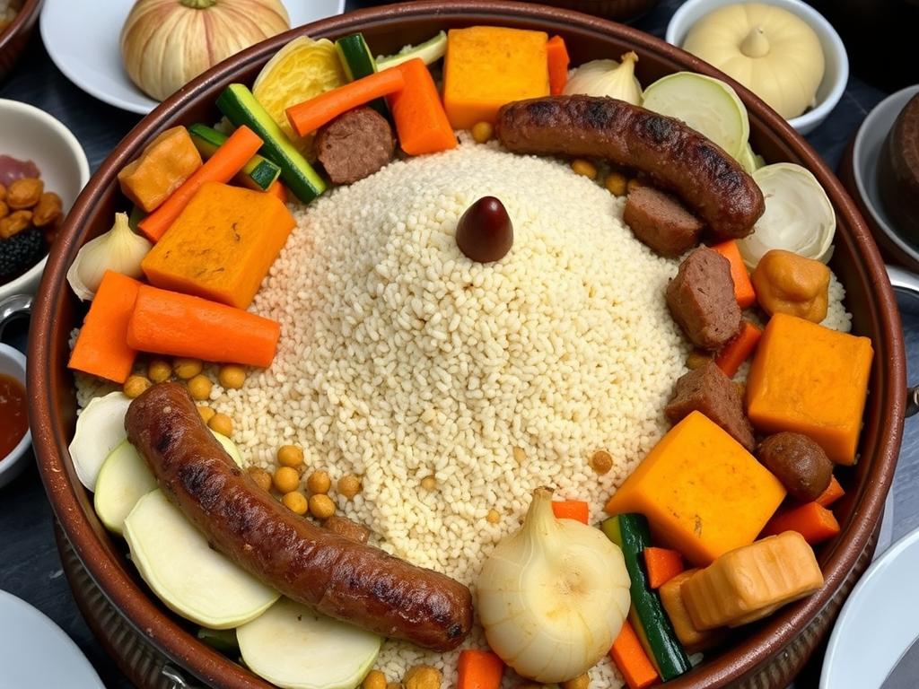 Couscous royal aux sept légumes Couscous royal aux sept légumes