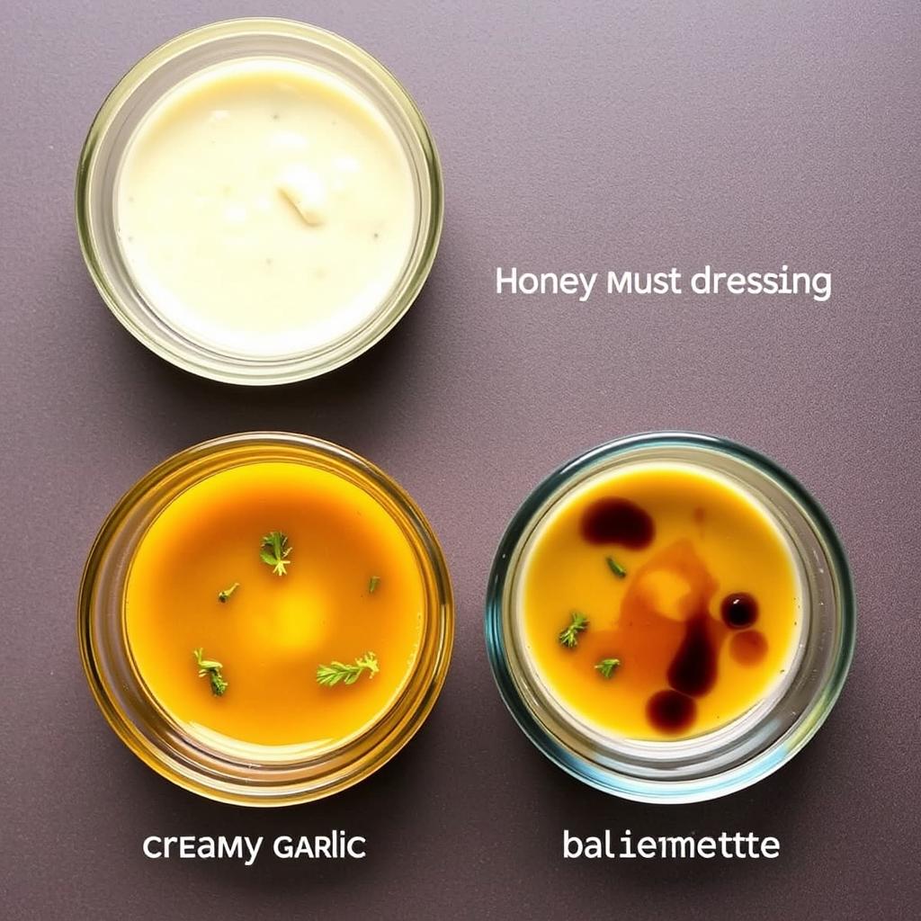 Différentes sauces pour accompagner la salade Différentes sauces pour accompagner la salade
