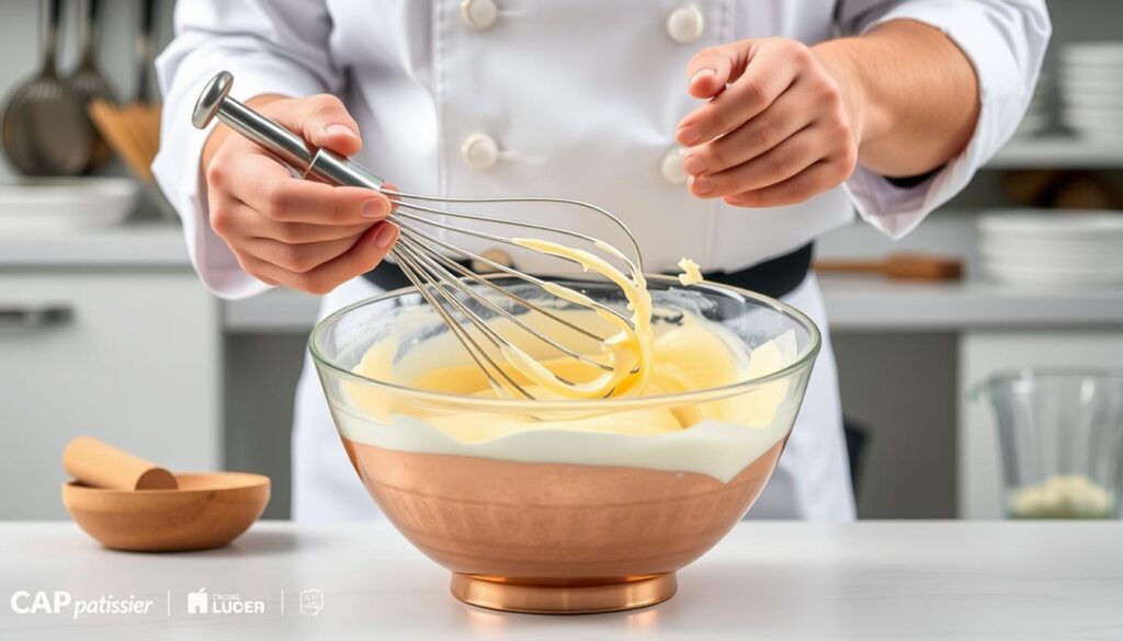 Préparation de la génoise pour le CAP pâtissier avec montage des œufs au ruban Préparation de la génoise pour le CAP pâtissier avec montage des œufs au ruban