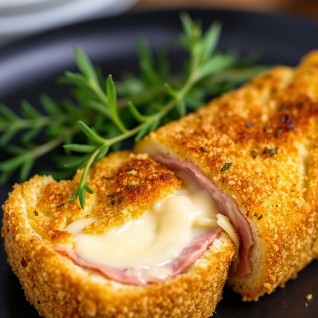 Variante de cordon bleu au comté et jambon de Bayonne Variante de cordon bleu au comté et jambon de Bayonne
