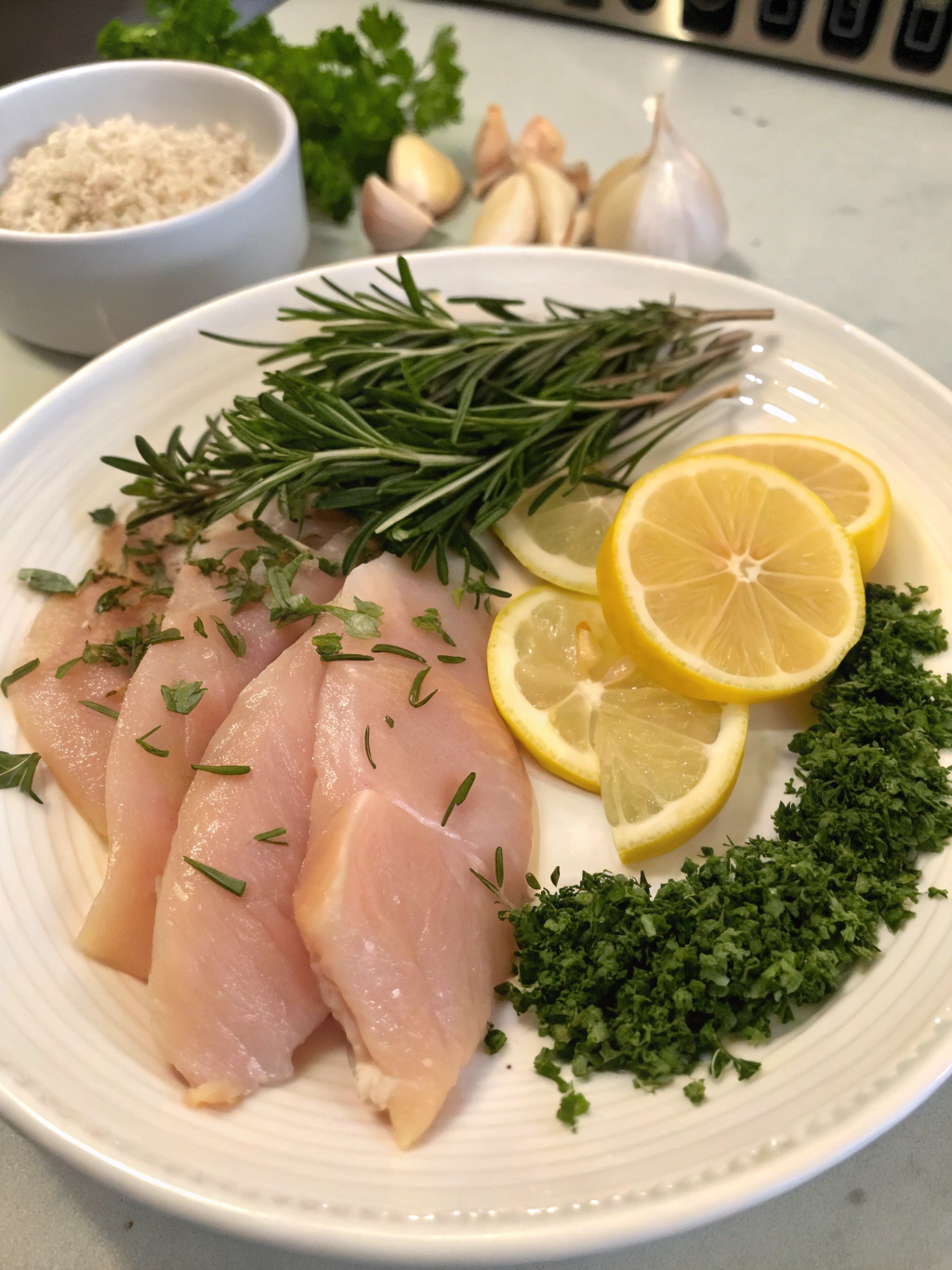 Ingrédients pour aiguillettes de poulet