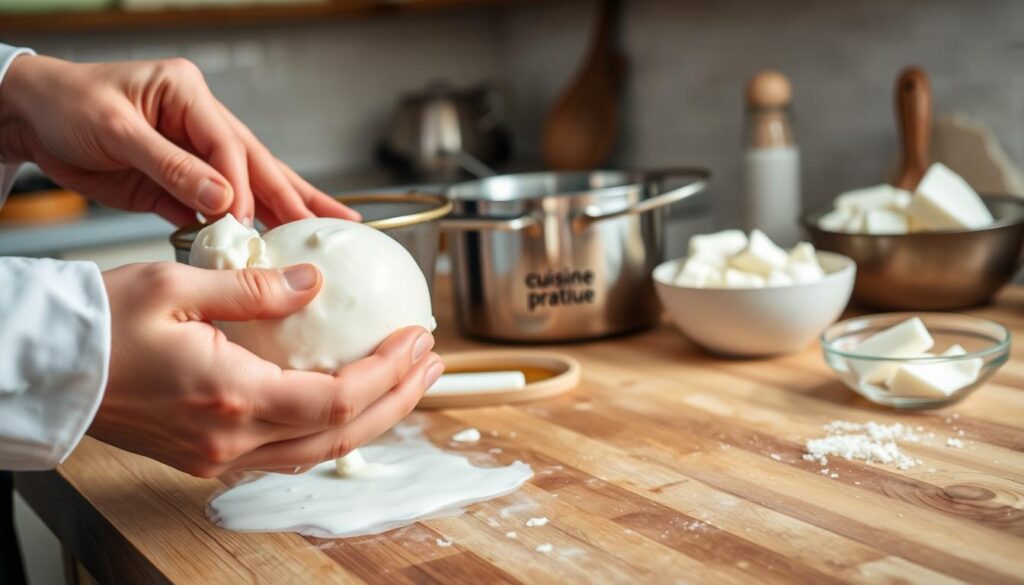 faire sa propre burrata étape coagulation faire sa propre burrata étape coagulation