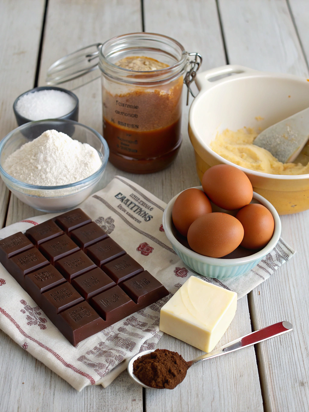 Ingrédients pour tarte chocolat caramel