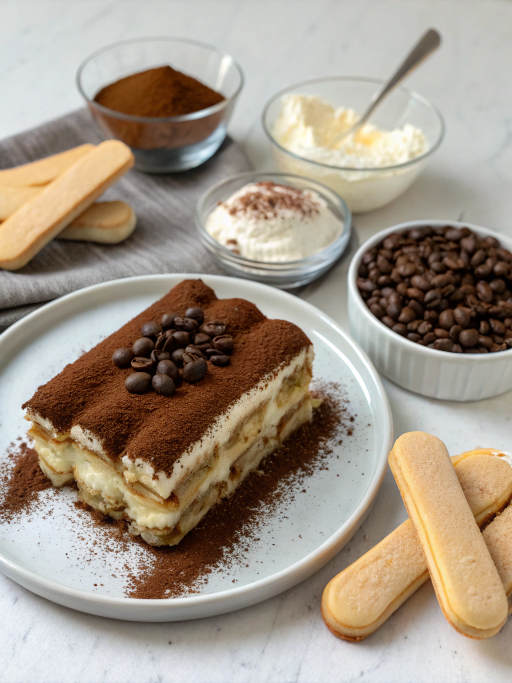 Ingrédients pour tiramisu simple