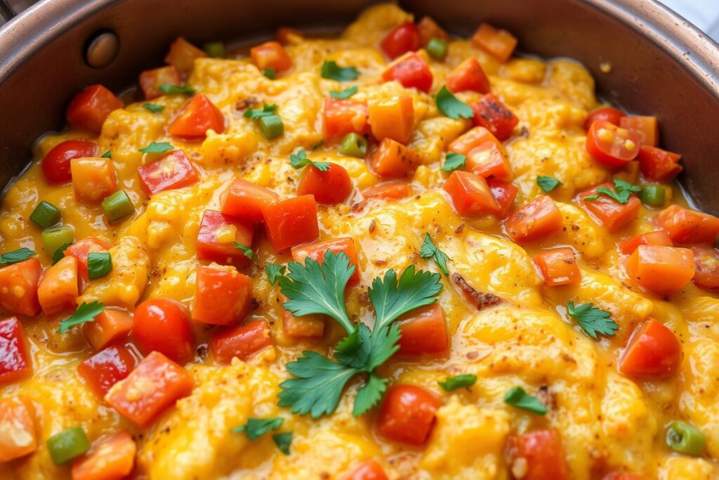 Menemen, plat d'œufs brouillés turcs avec tomates et poivrons