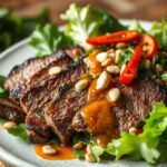 Salade thaïlandaise épicée de faux filet de bœuf